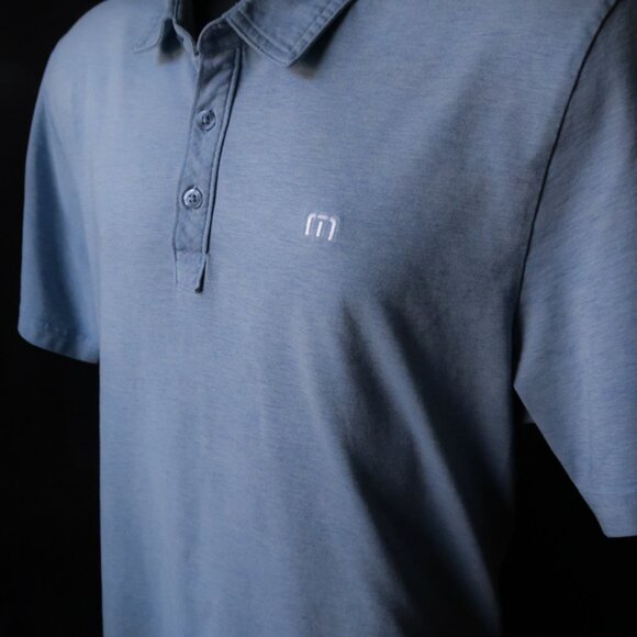 Travis Mathew Lt Blue Pinstriped Polo (L) Excellent!! ⛳️ ⛳️ ⛳️ - Picture 2 of 6
